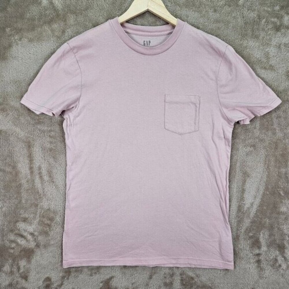 Gap T-Shirt 100% Organically Grown Cotton Men's Size M Pink Classic Short Sleeve